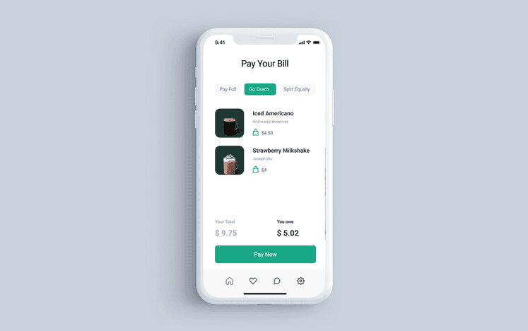 Dutch app screens for exploring restaurants, ordering, and paying.