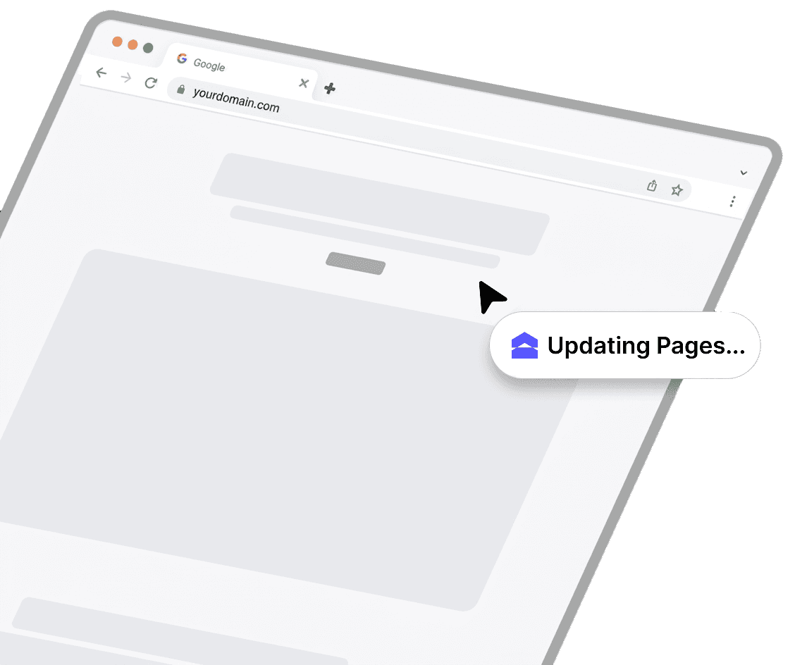 Mersel AI updating already-published pages to keep them current.