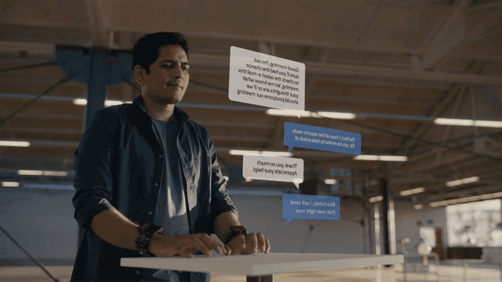 Interaction framework mapping multi-modal inputs to MR communication intent.